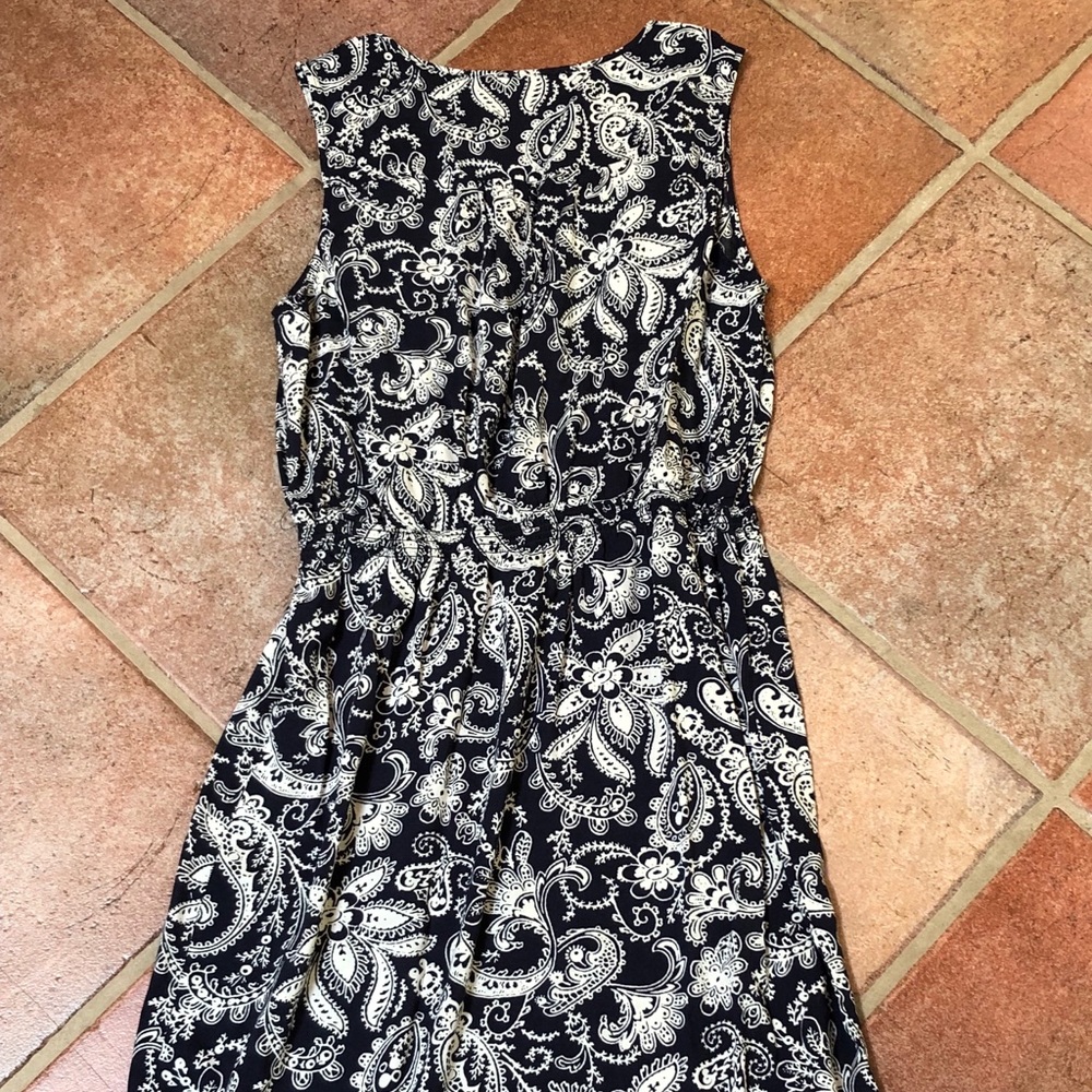LOFT Navy & Cream Dress